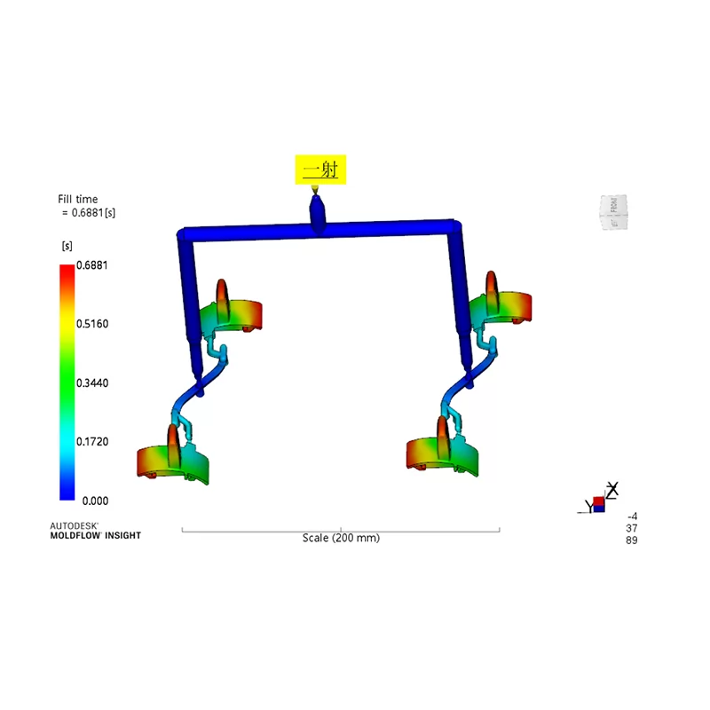 Two Colors Injections Moulds Flow Analysis Picture