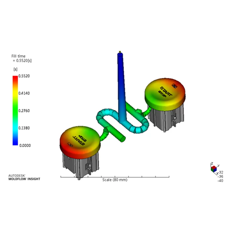 Multi Material Injections Moulds for Automotive Parts Flow Analysis Picture