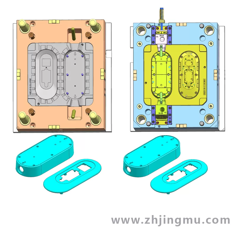 Injection mold design drawing of travel battery pile box upper cover shell schimmel